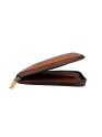 Madosh Genuine Leather Men's Wallet Brown Bifold Purse | RFID Protected | Cards Holder Coin Pocket | Zip Closure for Safety